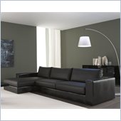Rossetto Nightfly Small Sofa With Left Chaise Lounge in Black
