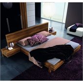 Rossetto Gap Platform Bed 3 Piece Bedroom Set in Walnut