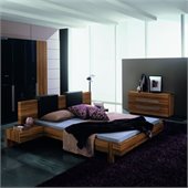Rossetto Gap Platform Bed 4 Piece Bedroom Set in Walnut