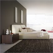 Rossetto Pavo Milky Plaftorm Bed with Nigh Stand 2 Piece Bedroom Set