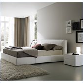 Rossetto Touch White Platform Bed with Night Stand 2 Piece Bedroom Set