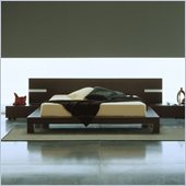 Rossetto Win Wenge Platform Bed with Night Stands 3 Piece Bedroom Set