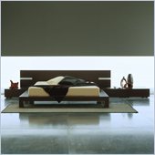 Rossetto Win Platform Bed with Lights 3 Piece Bedroom Set in Wenge