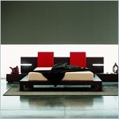 Rossetto Win Platform Bed with Lights 5 Piece Bedroom Set in Wenge