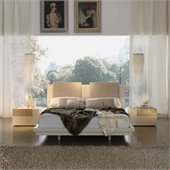 Rossetto Diamond Platform Bed with Night Stands 3 Piece Bedroom Set