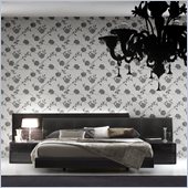 Rossetto Nightfly Platform Bed with Night Stands 3 Piece Bedroom Set 