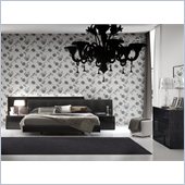 Rossetto Nightfly Platform Bed 4 Piece Bedroom Set in Ebony