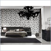 Rossetto Nightfly Platform Bed 5 Piece Bedroom Set in Ebony