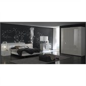 Rossetto Nightfly Bed with Night Stands 6 Piece Bedroom Set in White