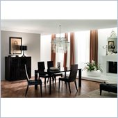 Rossetto Nightfly 5 Piece Rectangular Dining Table Set in Ebony