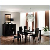 Rossetto Nightfly 6 Piece Rectangular Dining Table Set in Ebony