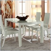 Rossetto Nightfly 5 Piece Rectangular Dining Table Set in White