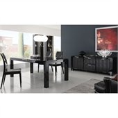 Rossetto Diamond 6 Piece Rectangular Dining Table Set in Black