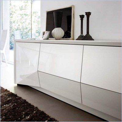 Rossetto Sapphire 74 Inch Wide 4 Drawer Buffet in White