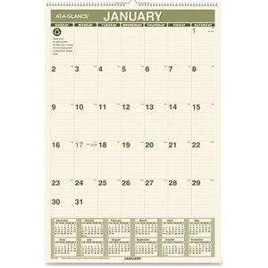 At-A-Glance Recycled Green Living Wall Calendar