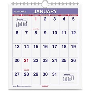 At-A-Glance One-page-per-month Mini Wall Calendar