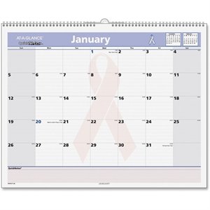 At-A-Glance QuickNotes PMPN77-28 Breast Cancer Awareness Wall Calendar