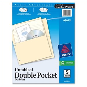 Avery Untabbed Double Pocket Divider