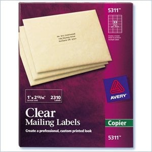 Avery Clear Mailing Label