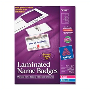 Avery Laminated Name Badge Kit