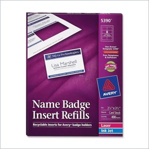 Avery Plain Insert Badge Refill