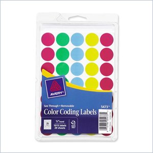 Avery See-Through Color Dots Label