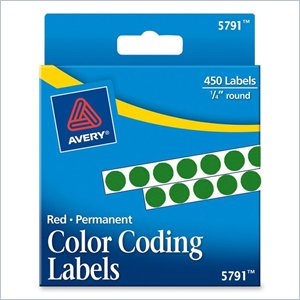 Avery Round Color Coded Label