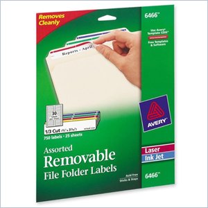 Avery Assorted Removable Filing Label