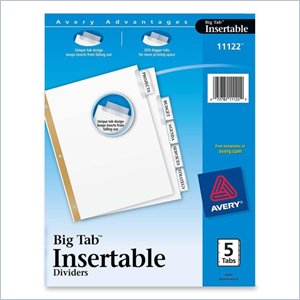 Avery WorkSaver Big Tab Insertable Tab Divider