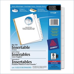Avery WorkSaver Big Tab Insertable Tab Divider