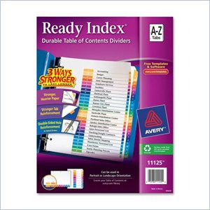 Avery Ready Index Table of Contents Reference Dividers
