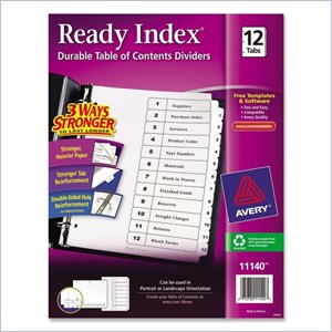 Avery Classic Ready Index Table of Contents Divider