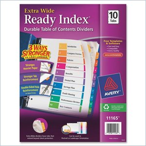 Avery Table of Contents Index Divider