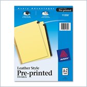 Avery A-Z Gold Line Black Leather Tab Divider