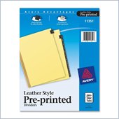 Avery Monthly Gold Line Black Leather Tab Divider