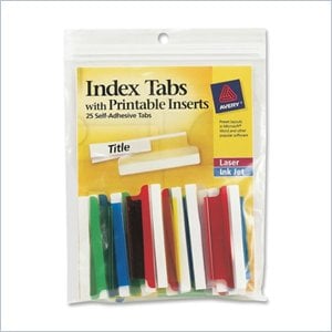 Avery Self-Adhesive Index Tabs With Printable Insert