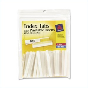 Avery Self-Adhesive Index Tabs With Printable Insert