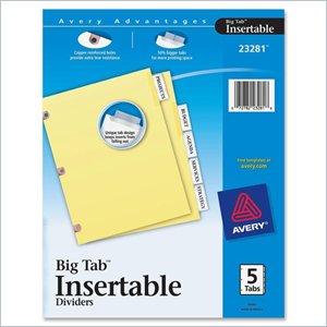 Avery Copper Reinforced Insertable Tab Divider