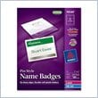 ADD TO YOUR SET: Avery Laser/Inkjet Pin Style Name Badge Kit