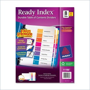 Avery Ready Index Table of Contents Reference Divider