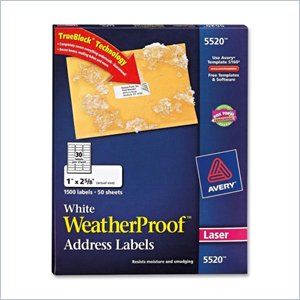 Avery Weather Proof Mailing Label