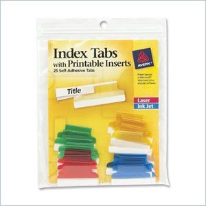 Avery Self-Adhesive Index Tabs With Printable Insert