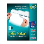 Avery Index Maker Translucent Clear Label Divider