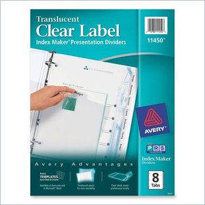 Avery Index Maker Translucent Clear Label Divider