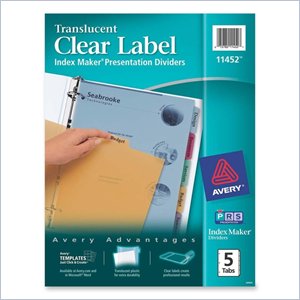Avery Index Maker Translucent Clear Label Divider