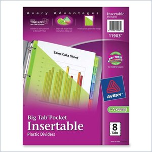 Avery WorkSaver Plastic Pocket Insertable Tab Divider