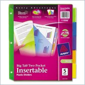 Avery Plastic Two-Pocket Insertable Tab Divider