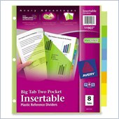 Avery Plastic Two-Pocket Insertable Tab Divider