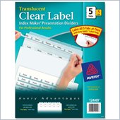 Avery Index Maker Easy Apply Clear Label Divider
