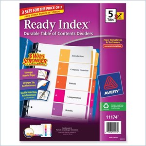 Avery ReadyIndex 11174 Tab Divider